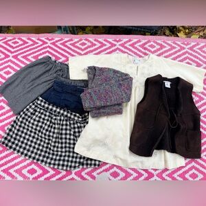 Bonpoint 4 skirts, dress, sweat sweater, and vest